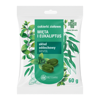 CUKIERKI ZIOŁOWE MIĘTA I EUKALIPTUS 60 g bez cukru Świat Zdrowia