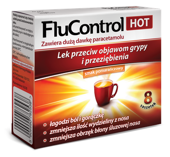 FluControl HOT, proszek do sporządzenia roztworu dosutnego,8 saszetek