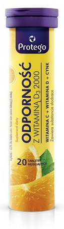 Protego Odporność z witaminą D3 2000 20 tabletek musujących