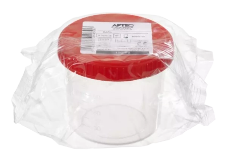 Pojemnik jałowy na mocz 120 ml Apteo do pobierania próbek moczu