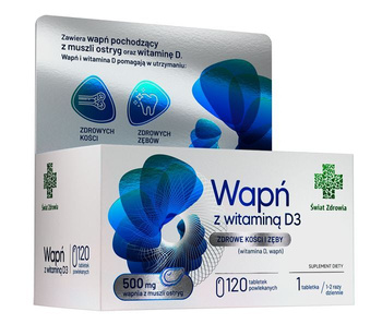 WAPŃ Z WITAMINĄ D3 120 tabletek powlekanych