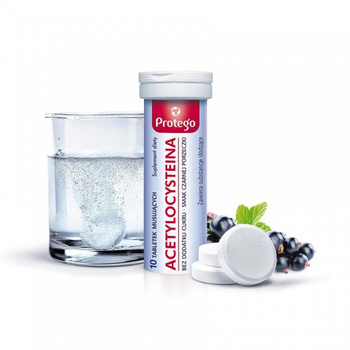 ACETYLOCYSTEINA 10 tabletek musujacych o smaku czarnej porzeczki