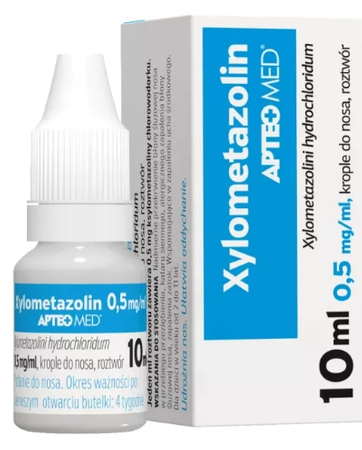 Xylometazolin APTEO MED 0,5 mg/ml, krople do nosa, 10 ml