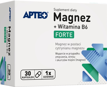 Magnez + Witamina B6 FORTE APTEO 30 kapsułek