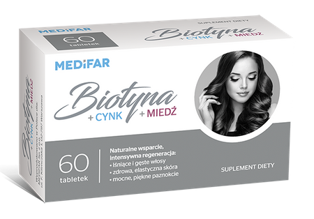 Biotyna + Cynk + Miedź, 60 tabletek