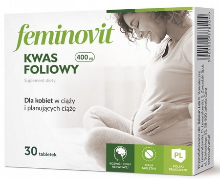 FEMINOVIT kwas foliowy 400 MG 30 tabletek