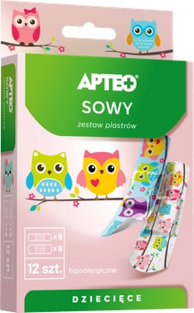 Apteo Sowy plastry dla dzieci, 12 sztuk