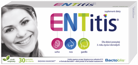 ENTitis pastylki do ssania smak miętowy 30 pastylek