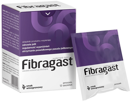 Fibrogast proszek 12 saszetek smak winogronowy