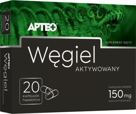 Węgiel aktywowany Apteo 20 kapsułek