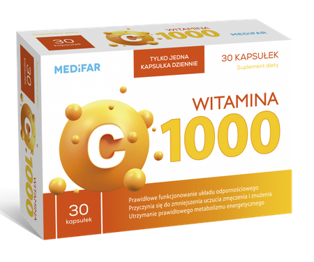 WITAMINA C 1000 MG 30 kapsułek MEDiFAR