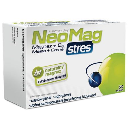 NeoMag stres Magnez + B6 + Melisa + Chmiel 50 tabletek
