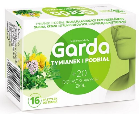 GARDA MED TYMIANEK I PODBIAŁ 16 pastylek do ssania