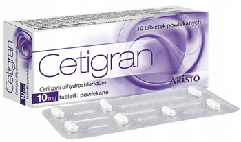 Cetigran, 10 mg, 10 tabletek powlekanych