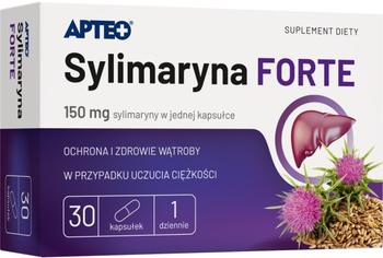 Sylimaryna Forte Apteo 30 kapsułek 150 mg sylimaryny w jednej kapsułce