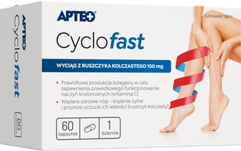 Cyclofast Apteo 60 kapsułek wyciąg z Ruszczyka kolczystego 150 mg