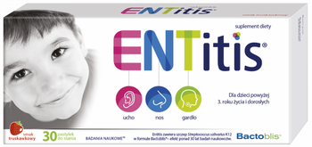 ENTitis smak truskawkowy 30 pastylek do ssania