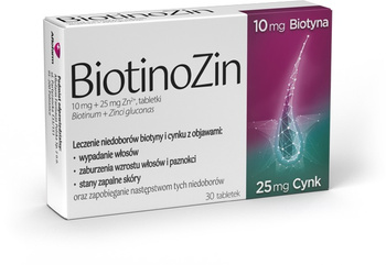 BiotinoZin 10 mg + 25 mg 30 tabletek