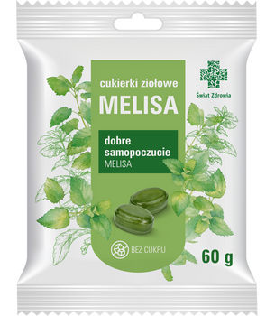 CUKIERKI ZIOŁOWE MELISA 60 g bez cukru Świat Zdrowia