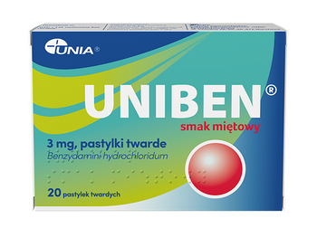 Uniben smak miętowy 3mg 20 pastylek twardych