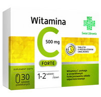 Witamina C 500 Forte 30 szt tabletki o przedłużonym uwalnianiu.