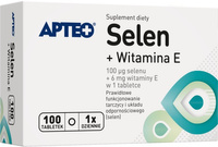 Selen + Witamina E APTEO 100 tabletek
