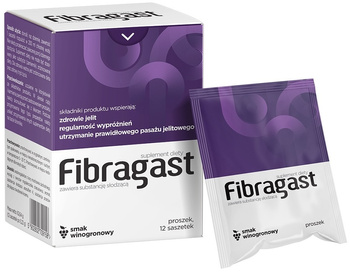 Fibrogast proszek 12 saszetek smak winogronowy