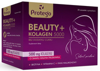 Protego Beauty + kolagen 5000 Malina/Truskawka 30 saszetek