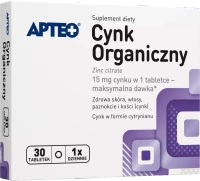 Cynk Organiczny cytrynian 15 mg 30 tabletek