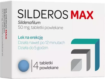 SILDEROS MAX, 50 mg 4 tabletki powlekane lek na erekcję