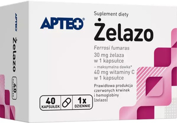 Żelazo APTEO Ferrosi fumaraz 25 mg 40 kapsułek