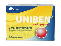 Uniben smak cytrynowy 3mg 30 pastylek twardych