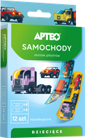 Apteo Samochody plastry dla dzieci, 12 sztuk