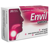 Envil gardło 1,5 mg + 1,0 mg + 17,42 mg tabletki do ssania 20 tabletek