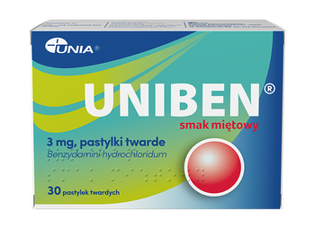 Uniben smak miętowy 3mg 30 pastylek twardych