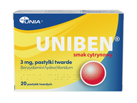 Uniben smak cytrynowy 3mg 20 pastylek twardych