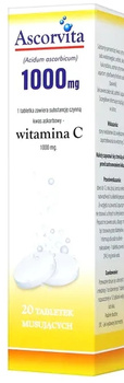 Ascorvita, 1000 mg, tabletki musujące, 20 tabletek