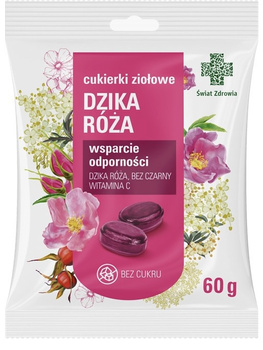 CUKIERKI ZIOŁOWE DZIKA RÓŻA 60 g bez cukru Świat Zdrowia