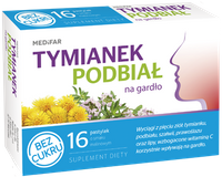 Tymianek i podbiał bez cukru 16 pastylek o smaku malinowym