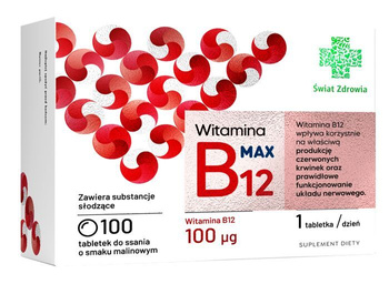 WITAMINA B12 MAX 100 tabletek do ssania 