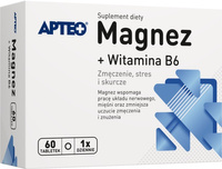 Magnez + Witamina B6 Apteo 60 tabletek zmęczenie stres i skurcze
