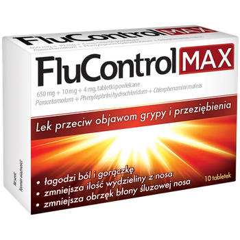 FluControl MAX 650 mg + 10 mg + 4 mg 10 tabletek powlekanych